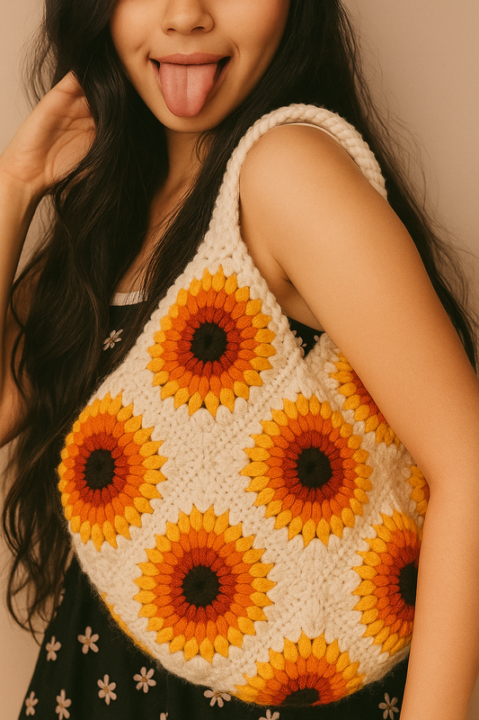 Crochet Sunflower Bag
